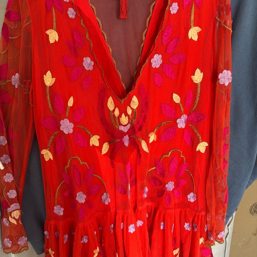 Free people Floral Embroidered Dress